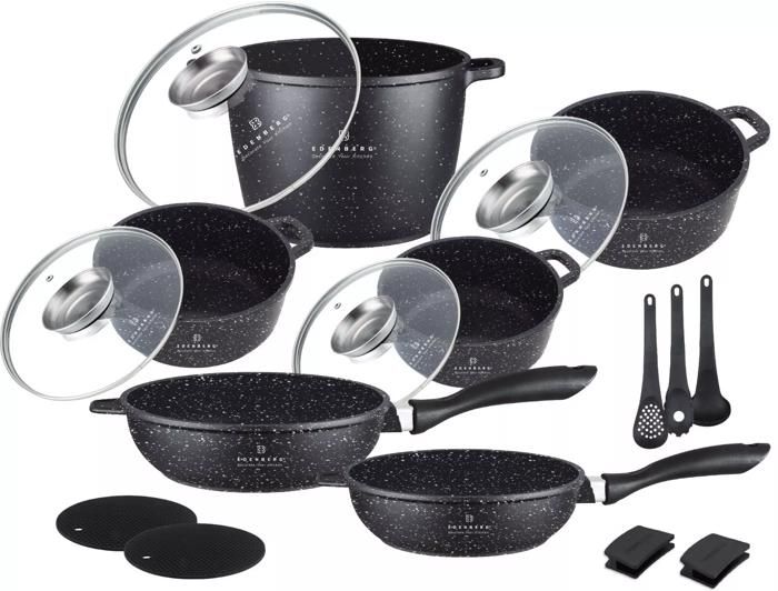 Set de 3 Casseroles Tous Feux Noir Arthur Martin 16-18-20 cm avec une
