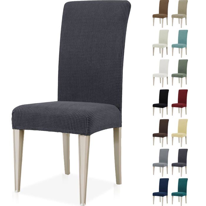 Ystyle Housse de Chaise 6 Pièces Extensible Housse Chaise Salle à Manger Universel Housse pour Chaise Gris