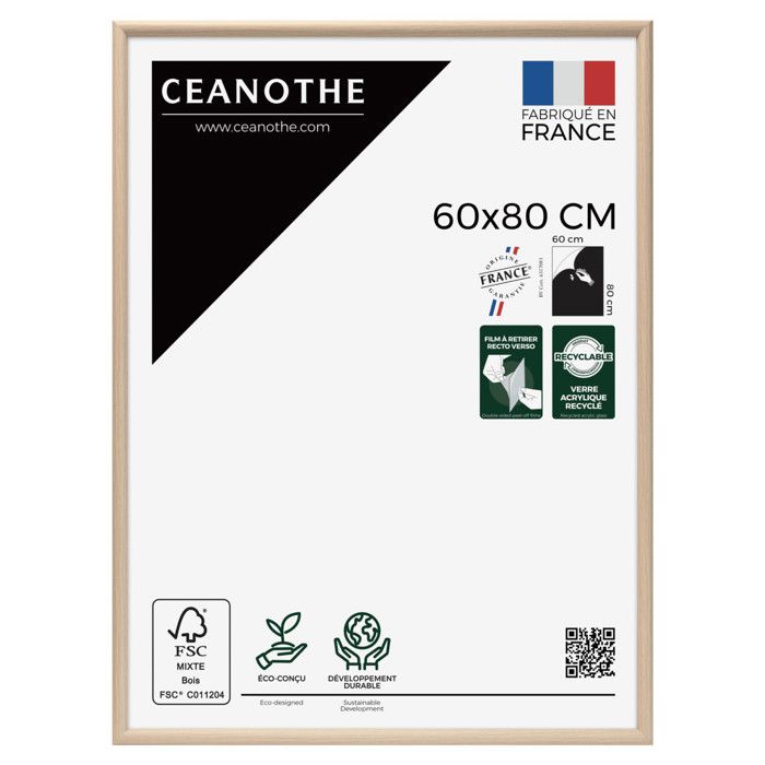 Cadre photo design bois clair 18x24 cm bois reconstitué fsc Eternel