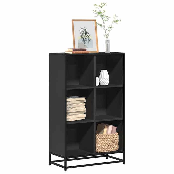 SALE 2025Bibliothèque Moderne - Colonne Étagère noir 65 5x33x107 5 cm - bois dingénierie 27 35 Kg 8078