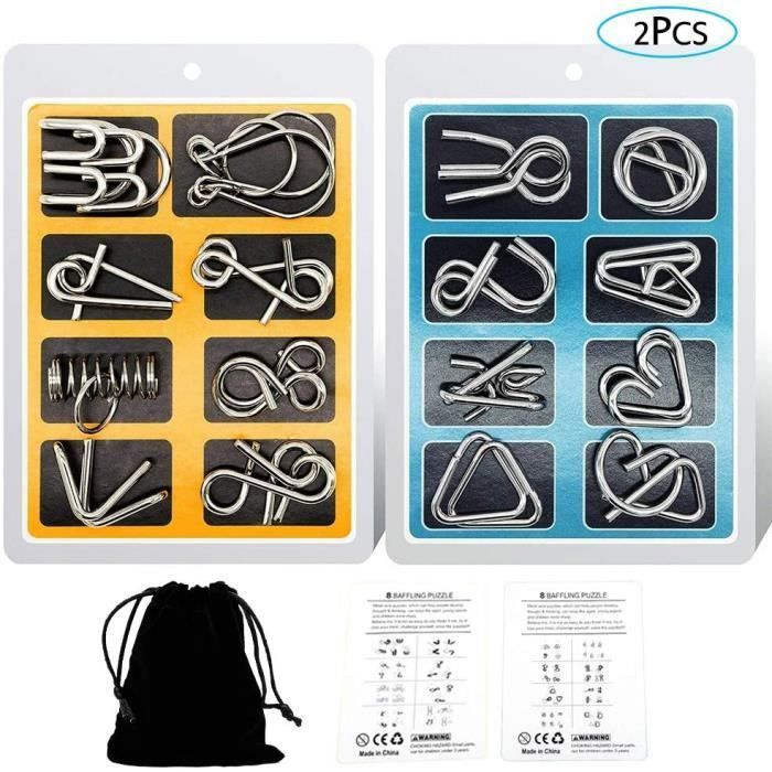 Ensemble de puzzle en métal | Ensemble de casse-tête en fil métallue 8 pièces,Jouet de désenchevêtrement de test, jeu de de déverrouillage de fer Ensemble de puzzle en métal | Ensemble de casse-tête en fil métallue 8 pièces,Jouet de désenchevêtrement de test, jeu de de déverrouillage de fer