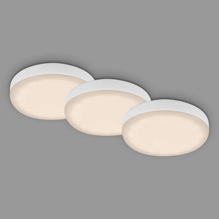 Briloner lot de 3 spots encastrables LED 3W 350 lm 3000K IP44 sans cadre Ø56 mm blanc Briloner lot de 3 spots encastrables LED 3W 350 lm 3000K IP44 sans cadre Ø56 mm blanc