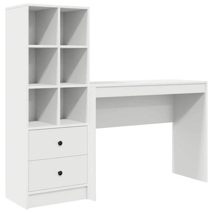 Haut de gamme - Bureau avec rangement avec tiroir 2 pcs - VIDAXL - Blanc - Bois dingénierie EU03_7117414