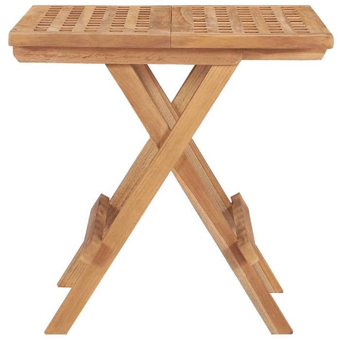 Black Friday Table pliable de jardin - BURKE - Cadre solide - 50x50x50 cm Bois de teck solide TTT960
