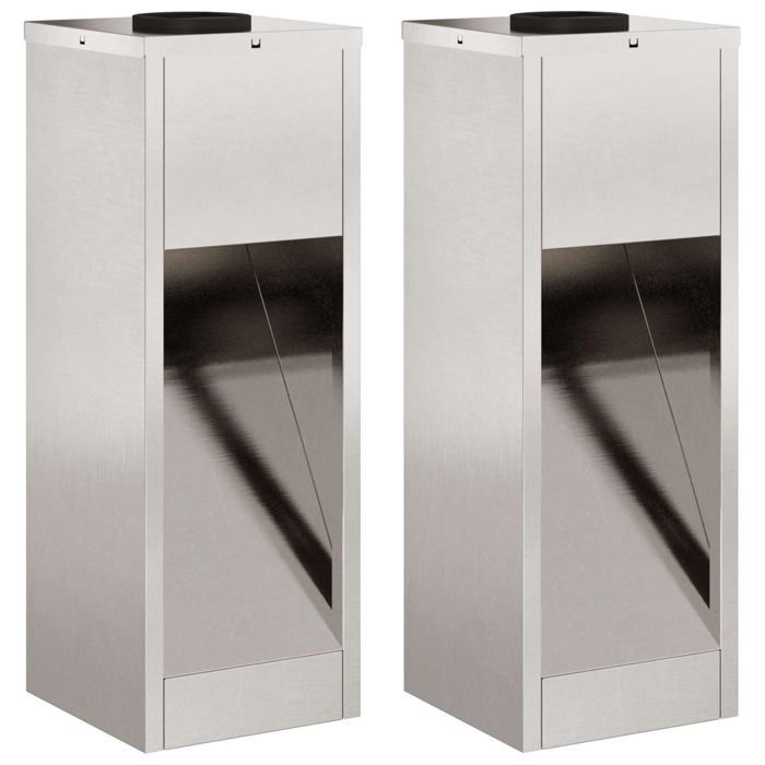 Lampadaire solaire LED extérieur - vidaXL - Acier inoxydable - 18x18x50 cm - Blanc chaud - Solaire - Autoportant
