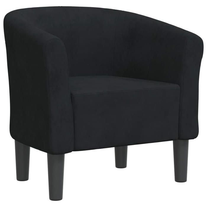 NEUF 2026 CHIC Chaise cabriolet SWEETY Fauteuil simple max. charge 110 kg noir velours 70x56x68 cm FF5366