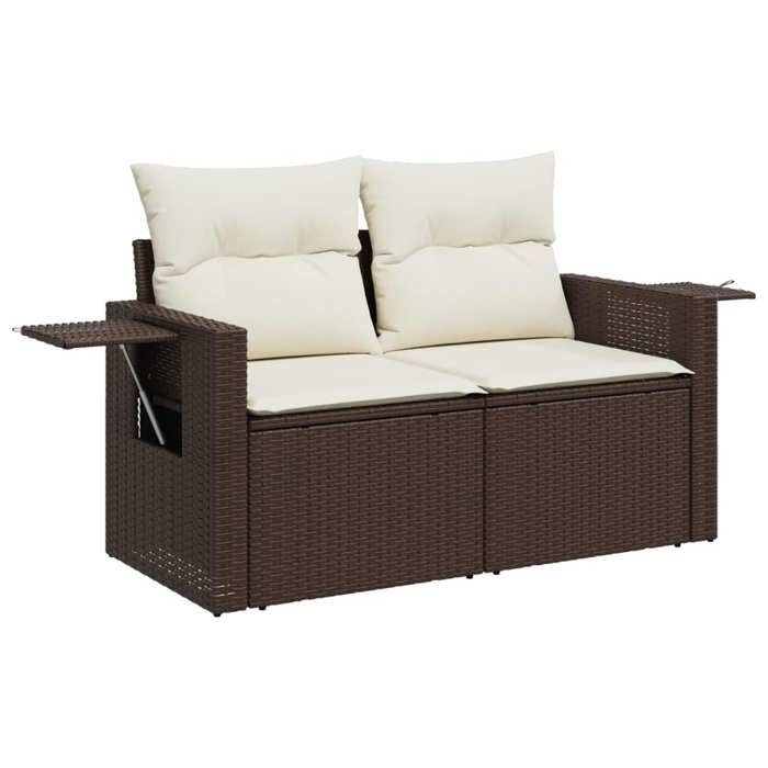 SALE 2026Canapé de jardin - Salon de jardin - facile à nettoyer - avec coussins 2 places marron - Résine tressée124x62x69cm 19 Kg