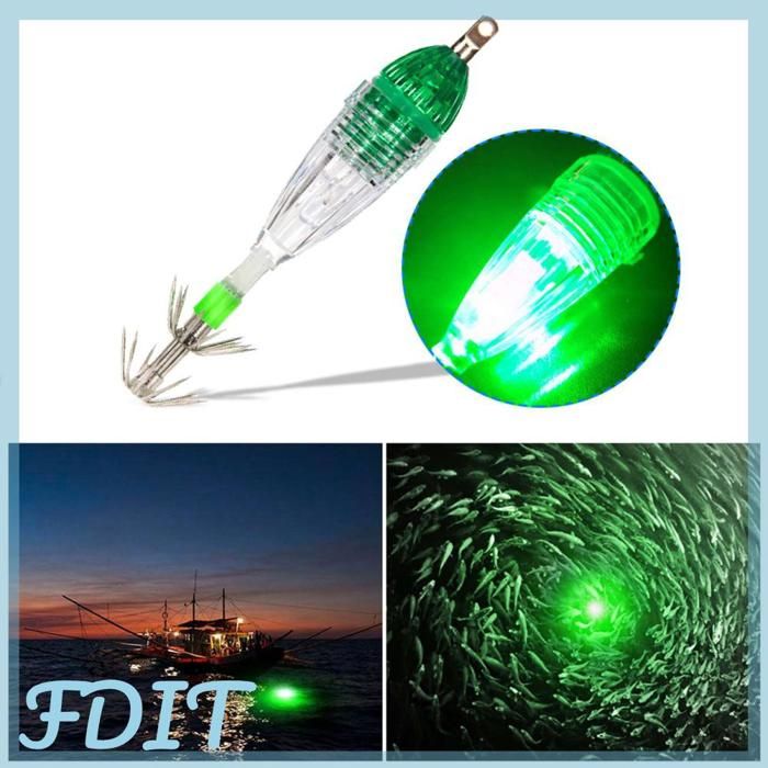 GOTOTOP lumière de leurre de pêche Lampe LED étanche pour la pêche sous-marine leurre pour attirer le sport materiel Vert