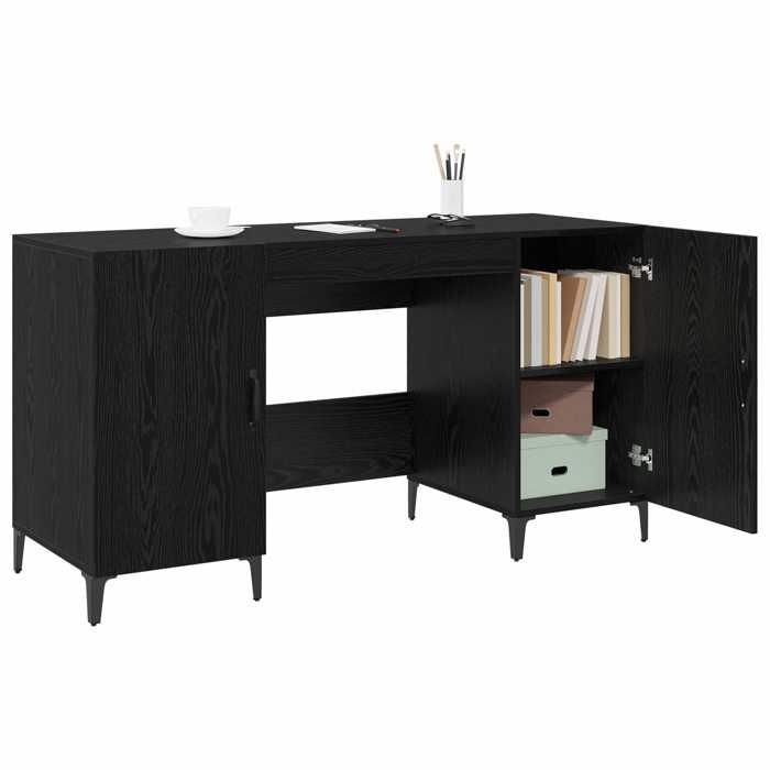 NEUF Noir MEUBLE de travail(Adulte/enfant) - Table dordinateur avec porte Chêne noir 140x50x75cm - Bois dingénierie LH 8068811