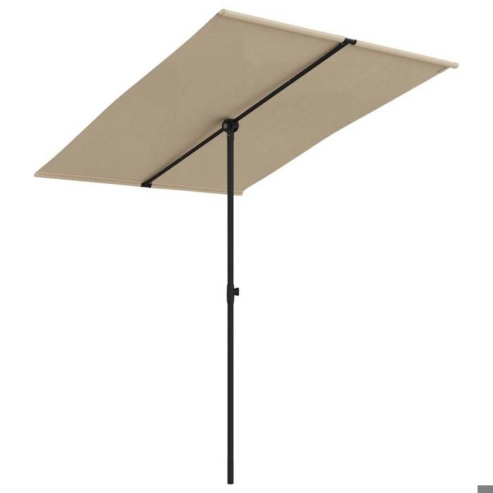 VIDAXL Parasol de balcon - anti-UV et anti-décoloration - avec mât en aluminium - 2x15 m Taupe - (200x150x(105-215) cm) BONNE829