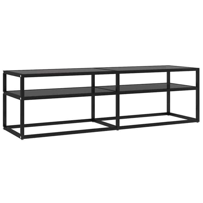 Noir BANC TV - BMK - Meuble TV - Avec rangement - Noir 140x40x405cm Verre trempé ncv52370783709