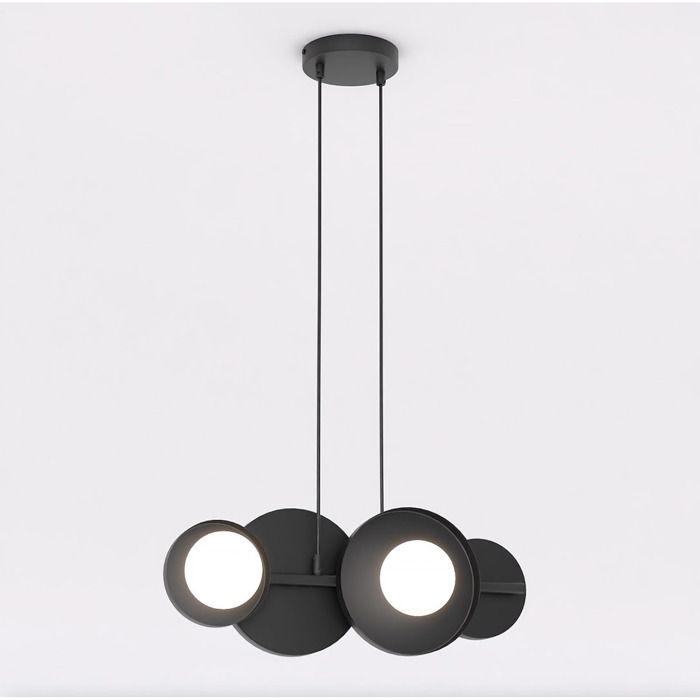 Suspension Model en acier noir avec sphères lumineuses - Réf. VK8681847473060