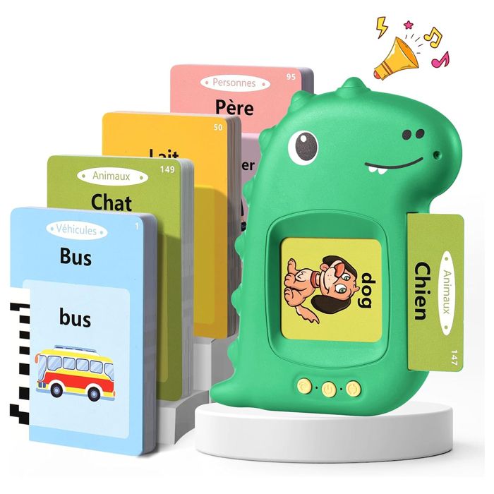 Cartes éducatives - Onwind - 112 cartes français et anglais machine à cartes dapprentissage jouet sonore cartes parlante montesso