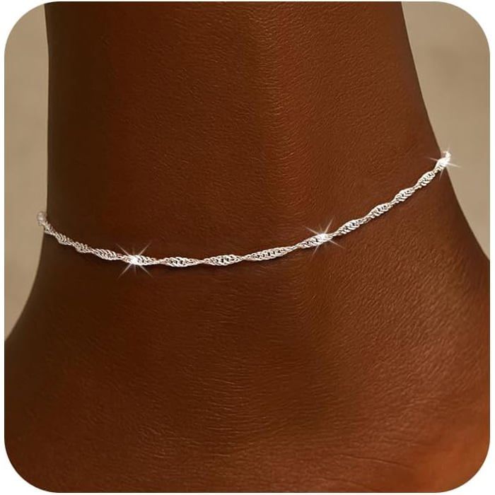 Bracelet De Cheville Pour FemmesChaînes De Cheville En Argent 925 PlaquéBijoux De Pied Pour Femmes Adolescents Mères Pour [CA125]