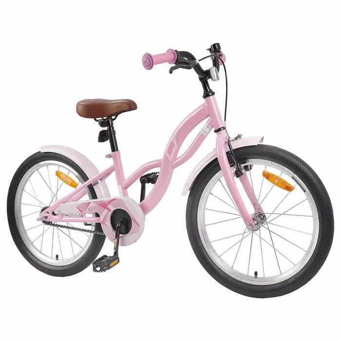 Vélo enfant 18 pouces pour les 5-7 ans - vidaXL - acier - rose clair - 123 x 51 x 78 cm 7827513