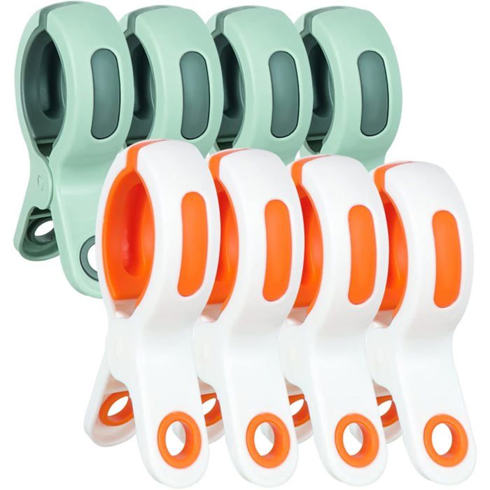 Lot de 8 pinces à serviette de plage maintien antidérapant double épaisseur pour chaise longue et piscine