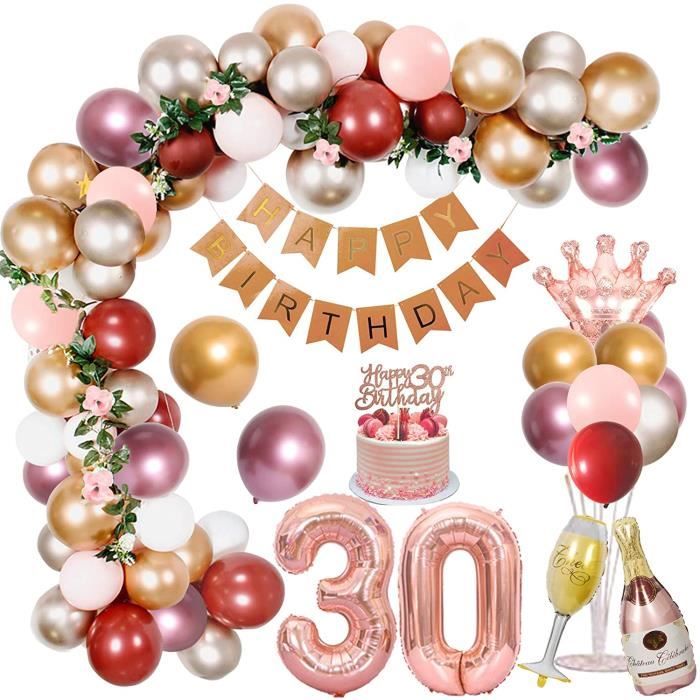 30 Ans Décorations Anniversaire Femme, Déco Anniversaire Or Rose avec  Joyeux Anniversaire Bannière Ballon Anniversaire Ballon A[399] - Cdiscount  Maison