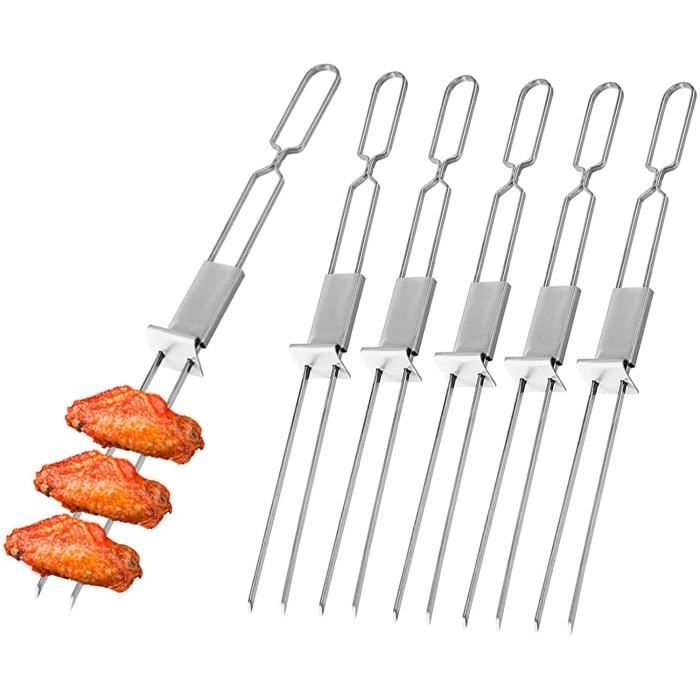 Nuobesty Lot de 2 brochettes en acier inoxydable Doré 