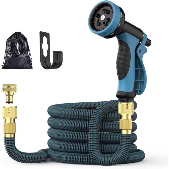 Tuyau D'arrosage Extensible Magique 15m - 8 Modes De Pulvérisation - Léger, Anti-éclatement - Pour Jardin, Voiture, Animaux
