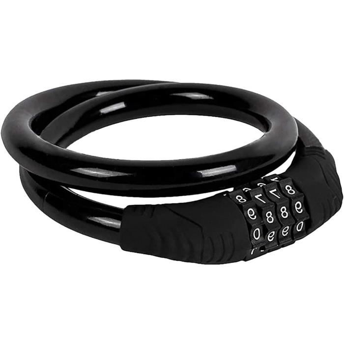 Antivol Vélo à Combinaison 4 Chiffres - Chaîne Acier 60 Cm, Haute Sécurité, Pour Vélo, Moto, Scooter