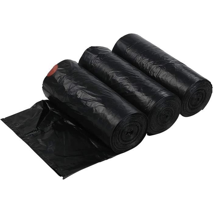 Sac Poubelle 10 L Noir Handy Bag Cordon de Serrage Sacs Poubelle Résistance  aux températures élevées pour Salon, Salle de bains, Cuisine et Bureau-  （100 pièces 5 rouleaux）