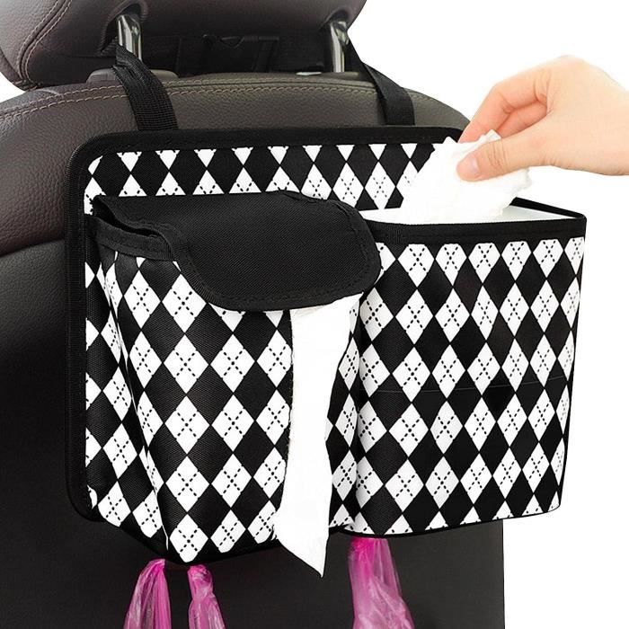 Poubelle De Voiture Pliable - Sac Étanche Anti-Déversement - Accroche Sur Appui-Tête Ou Portière - Idéal Pour Voyage Et Pique-Nique