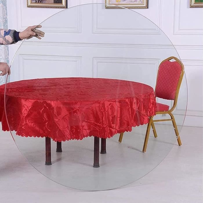 Plateau De Table Rond En Verre Trempé - Diamètre 32cm, épaisseur 6mm, Résistant à La Chaleur Et Aux Chocs, Facile à Nettoyer