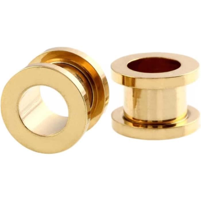 Aeici Plug Tunnel Oreille 2mm, Piercing Oreille Ecarteur Acier 2 Pièce Écarteur Oreille Tunnel Noir Cerceau Ecarteur Oreilles