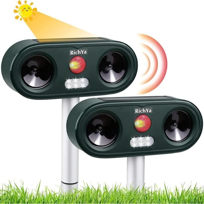 Répulsif à Ultrasons Pour Chats, Chiens, Rongeurs - Extérieur, Solaire Et USB - Détection PIR 10 M - 5