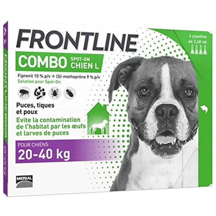 Meilleurs prix pour Frontline Combo Chien - Anti-Puces Et Anti-Tiques Pour Chien - 20-40kg - 4 Pipettes