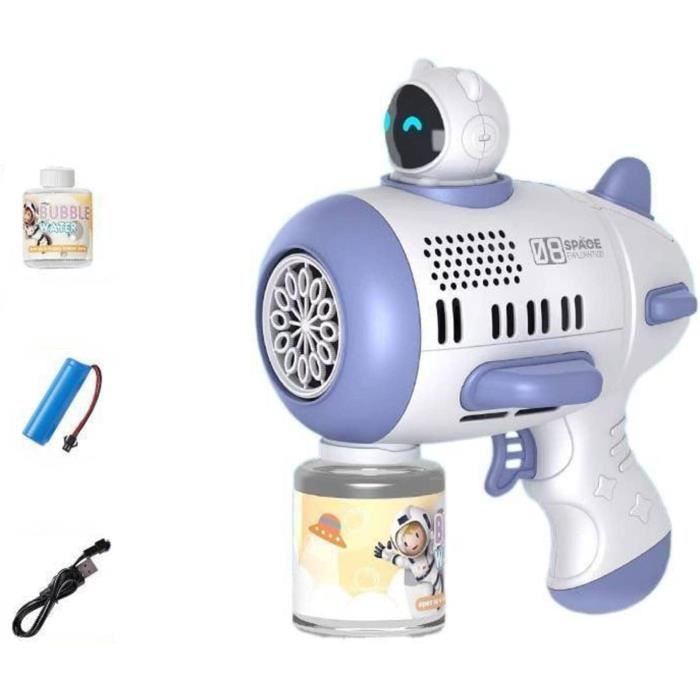 Aragallant Pistolet à Bulles 32 Trous Gatling – Machine Automatique LED – Bulles De Savon Enfants Bleu