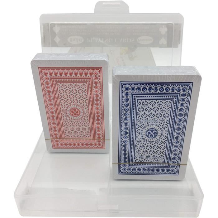 Najayco – Lot De 2 Jeux De Cartes Rouge Et Bleu – 56 Cartes Avec Jokers – Taille Standard 55x84 Mm – Idéal Pour Poker Et Famille