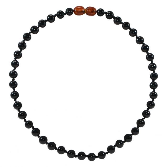 8 mm Genuine Noir Obsidienne Ronde Perles Gemstone Collier 18/" AAA