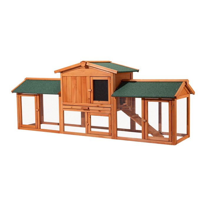 Wiltec Clapier XXL – 2110 x 530 x 835 mm – Toit bitumé – Bois sapin – avec Rampe bac amovible enclos – Abri soulevé Cage pour ron Wiltec Clapier XXL – 2110 x 530 x 835 mm – Toit bitumé – Bois sapin – avec Rampe bac amovible enclos – Abri soulevé Cage pour ron