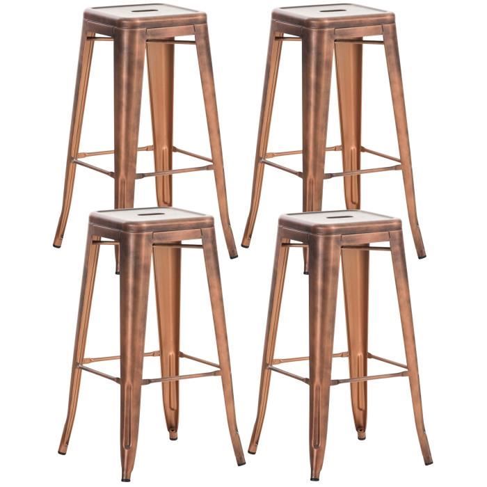 Set de 4 Tabouret De Bar -MONTHIEUX(Cuivre)