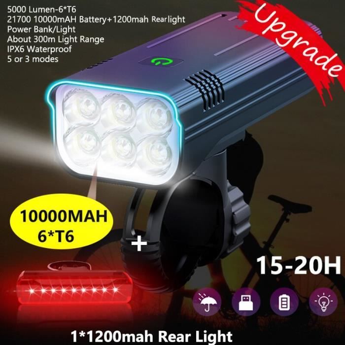 Décoration de vélo,Feu avant et arrière de vélo,4 Modes,6 Modes,LED