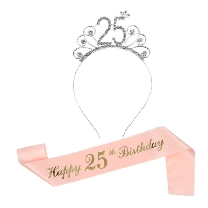 Accessoire Anniversaire Set Anniversaire Reine : Couronne Strass & Ceinture "Birthday Queen" - Déco Fête Princesse, Réutilisable écharpe Fête 160cm