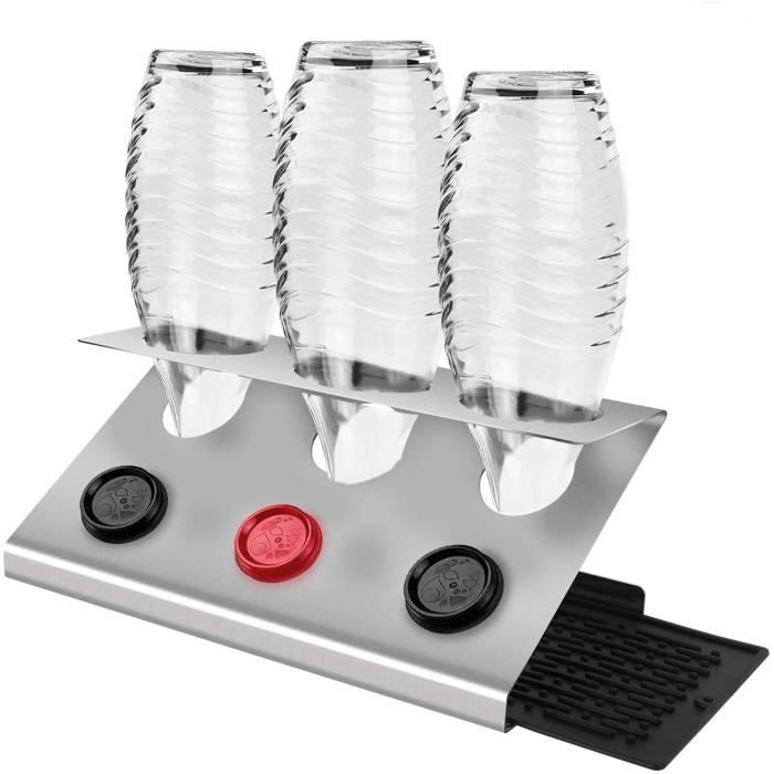 Inox Tasse Porte-bouteille Support égouttoir De Séchage Rack pour Soda Stream bouteilles 3 trous