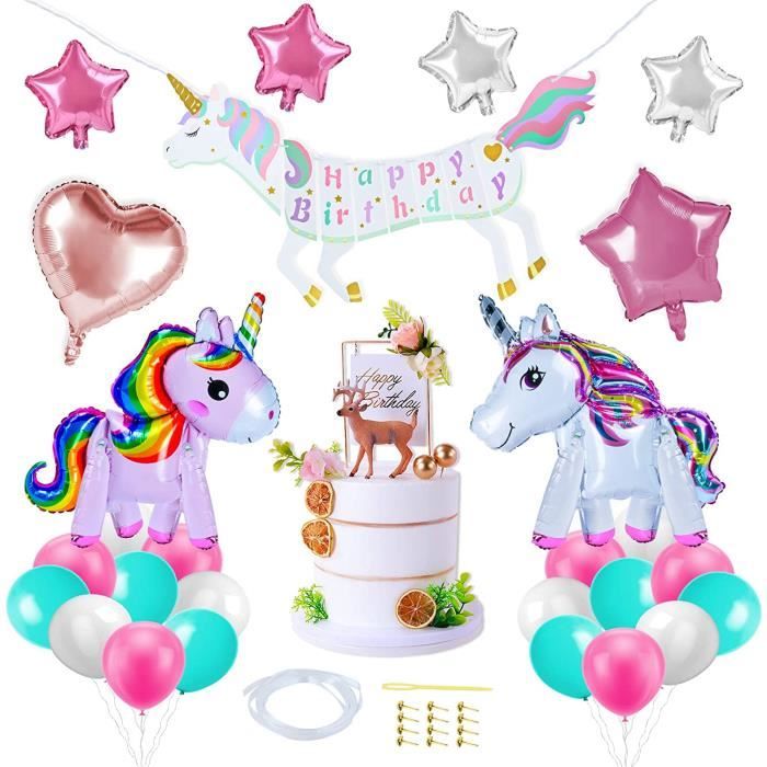 Kateluo Licorne Anniversaire Ballon Ballon Licorne Anniversaire Fille Kit Anniversaire Licorne Ballon Licorne Ballons Cdiscount Maison