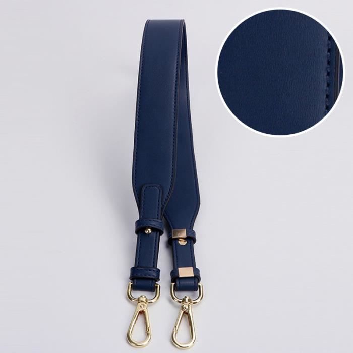 Bleu marine - Poignée en cuir PU Chic, sangle de sac à bandoulière unique, ceintures de rechange réglables, a