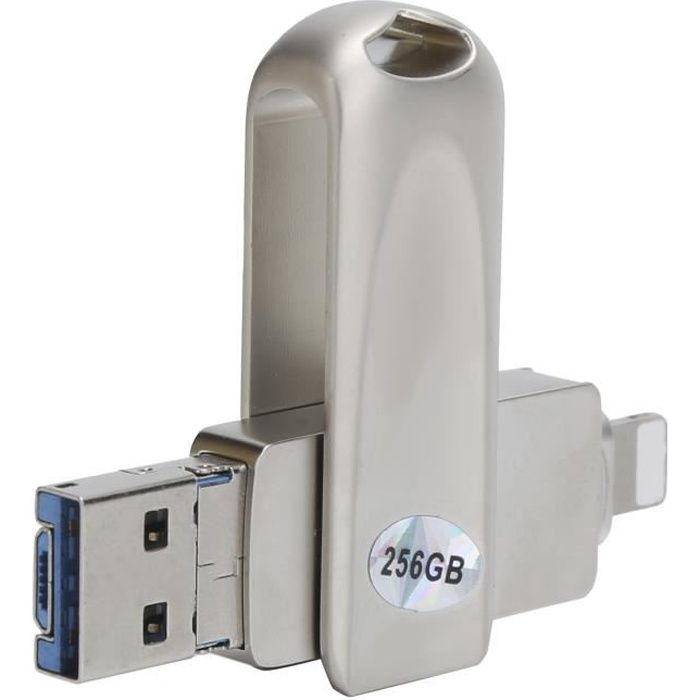 Clé USB 256 Go 2-en-1 OTG – Micro USB & USB 3.0 – Violet – Pour Smartphone Android, Tablette Et PC