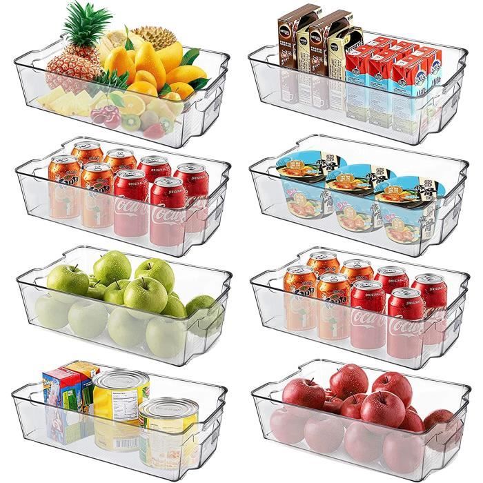 Lot De 8 Bacs De Rangement Pour Frigo – Boîtes Empilables Et Organisateur