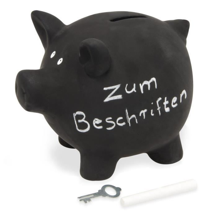 Michel-Toys 60280a Cochon Tirelire C/éramique 1 pi/èce Schwarz