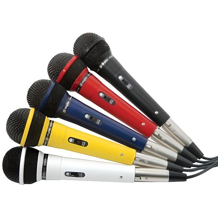 Set de 5 microphones dynamiques filaires - BEAMZ - DM120 - 5 cordons 3 m - Jack 635 mm - Chant