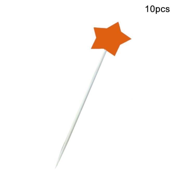 10pcs Etoiles Forme D Anniversaire Petit Gateau Topper Bebe Douche Fete D Anniversaire Decor Orange Cdiscount Maison
