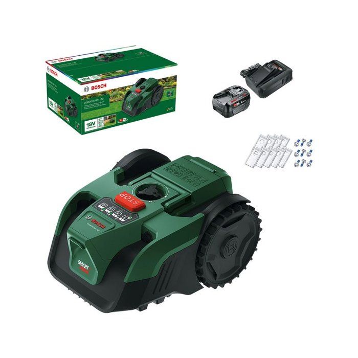 Robot tondeuse autonome Bosch VISIMOW18V 200 06008E1102 batterie 5Ah + chargeur 18V 18cm de coupe