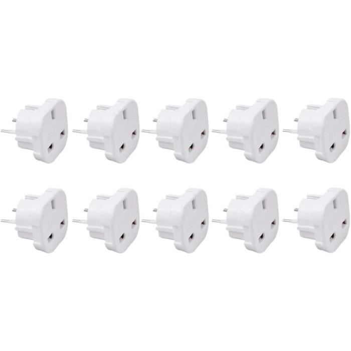 Adaptateur Adaptateur de Voyage UK Europe 1,5 m 3 Prises Type E-F Schuko avec Prise Britannique