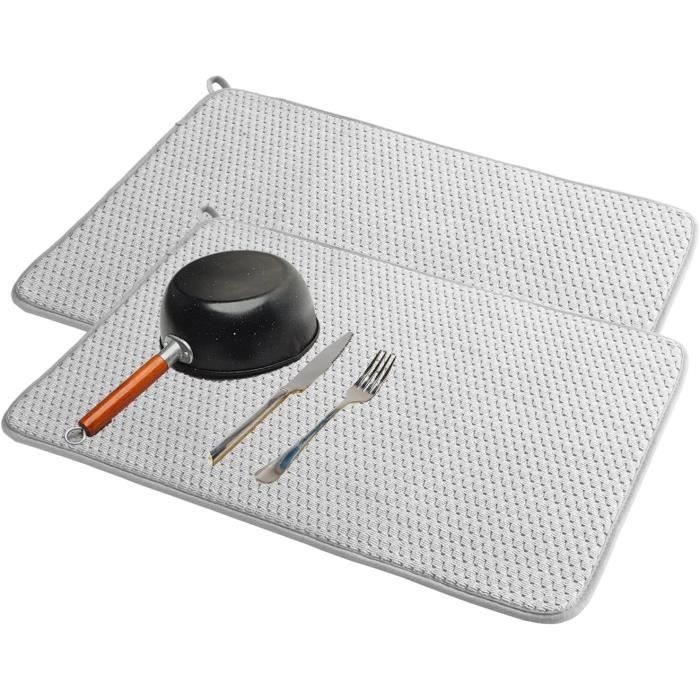 Tapis évier Terre De Diatomée - 40x10cm, Blanc - Séchage Rapide, Anti-éclaboussures, Support Savon/éponge - Pour Cuisine Et Salle De Bain