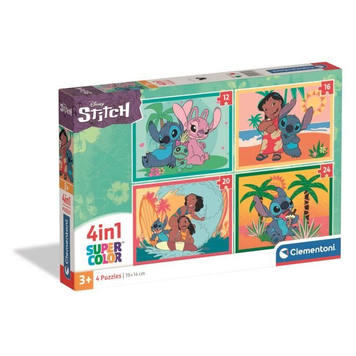 Clementoni Puzzle Enfant 4In1 72 Pièces Disney Stitch Walt Disney Fabriqué en Italie 21745 - vue 3