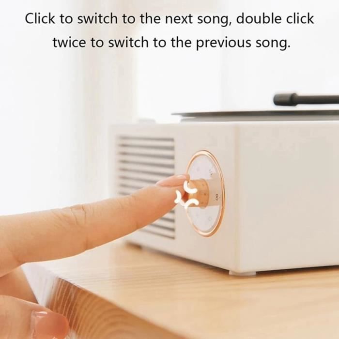 Enceinte Bluetooth Waves - Tourne-Disque Portable Avec Bruit Blanc, Éclairage Ambiance RGB, Son 360° - Pour Détente, Bureau, Méditation